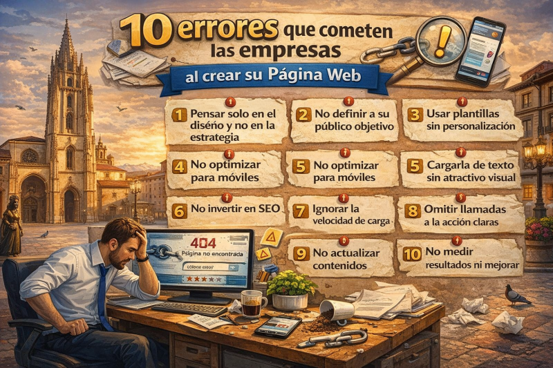 10 errores que cometen las empresas al crear su página web