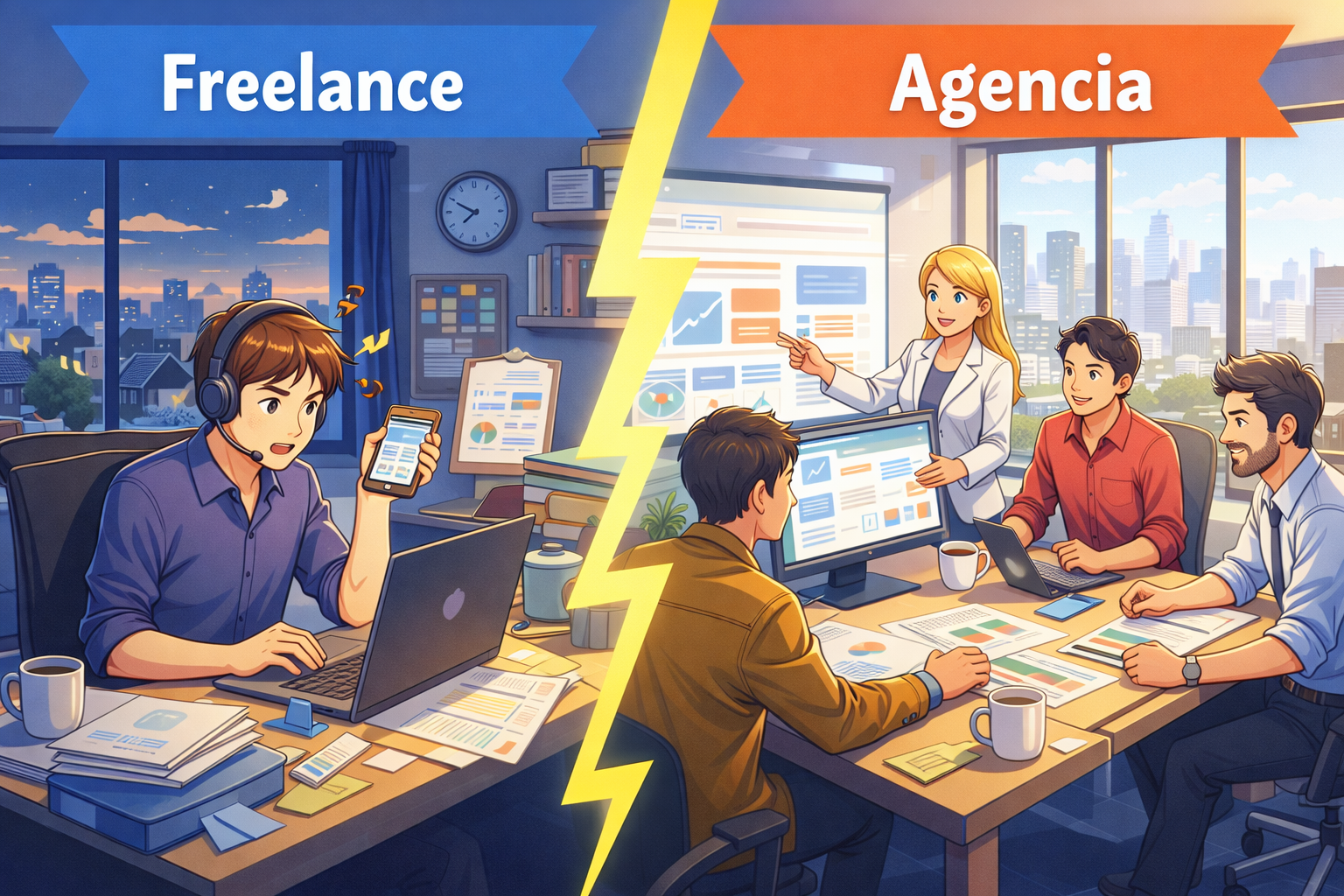 Agencia de diseño web o freelance: ventajas y diferencias