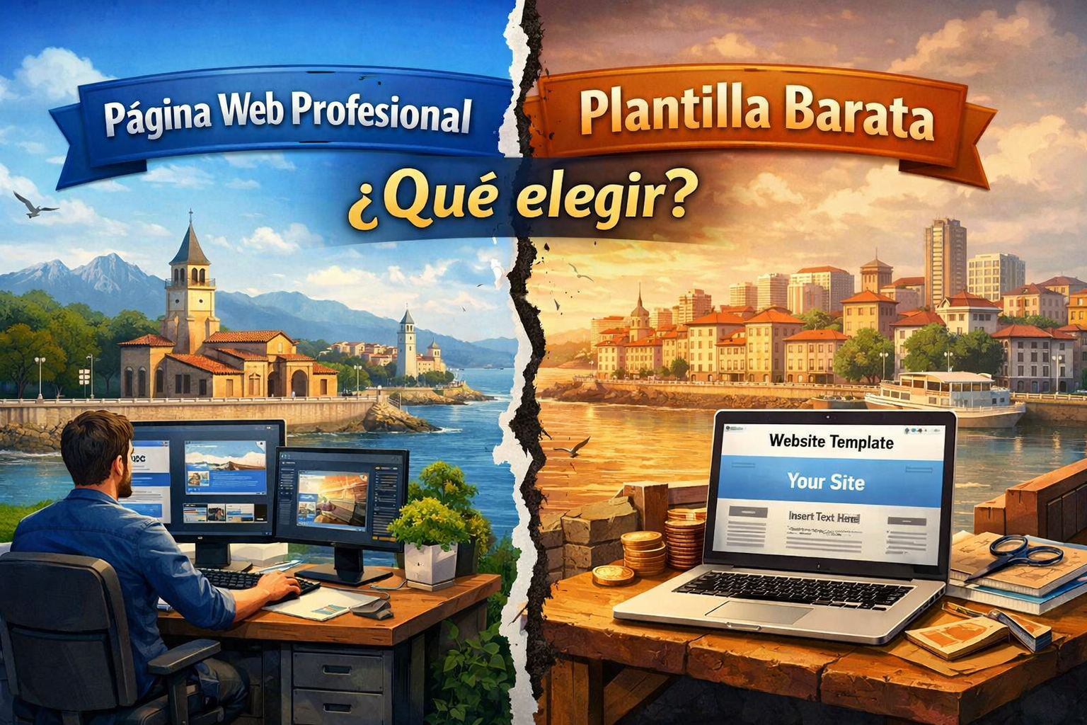 Página web profesional vs plantilla barata: ¿Qué elegir?